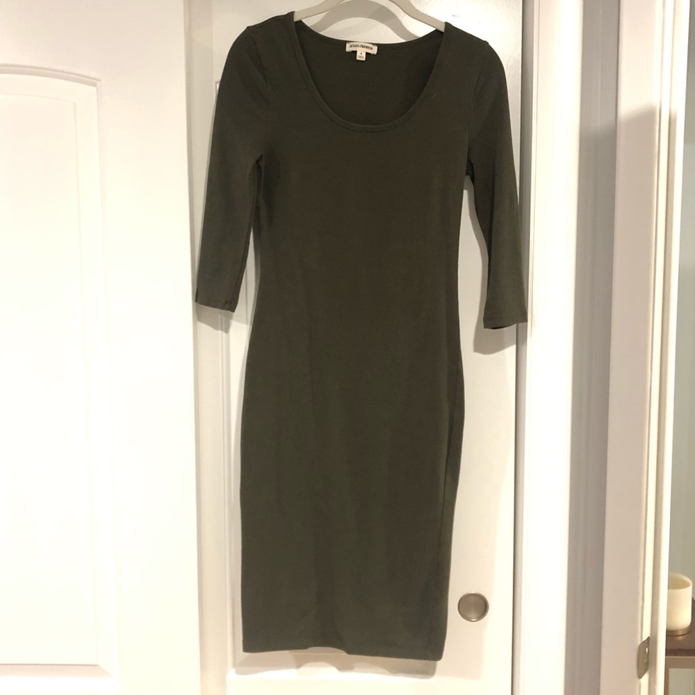 Olive green bodycon dress